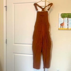 Aerie linen burnt orange overalls